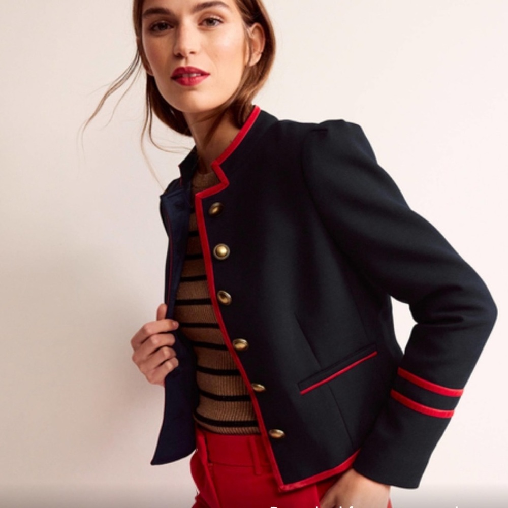 Never worn. Boden Navy and Red Blazer with Tailored Fit